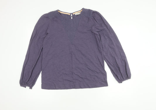 White Stuff Women's Purple Blouse, UK 10, Embroidered