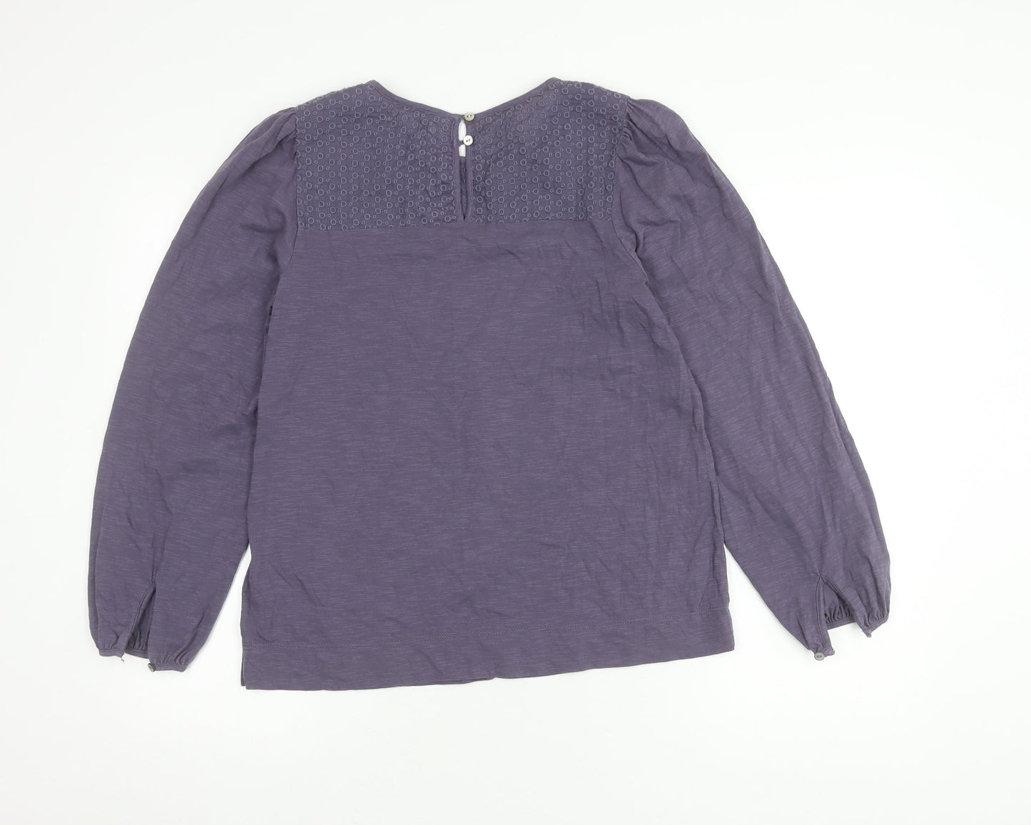 White Stuff Women's Purple Blouse, UK 10, Embroidered