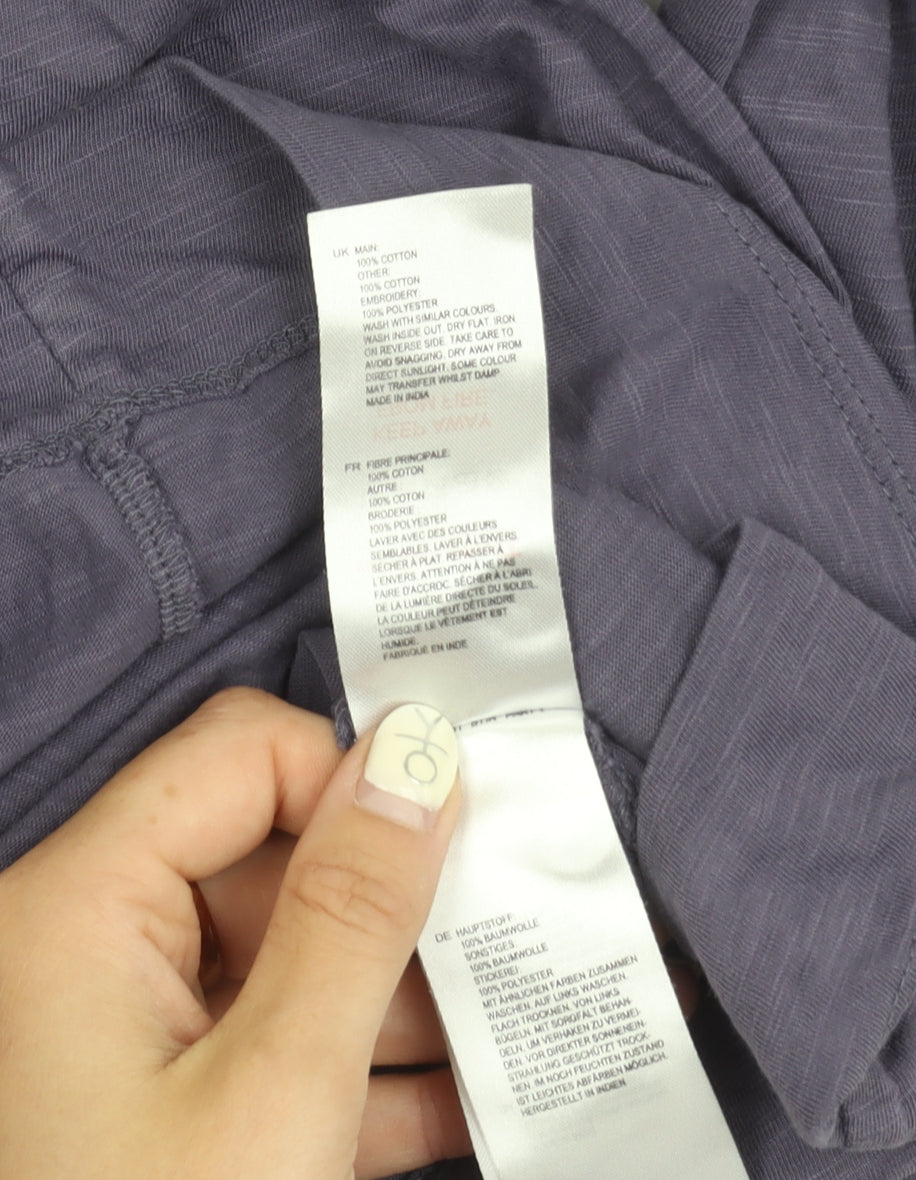 White Stuff Women's Purple Blouse, UK 10, Embroidered
