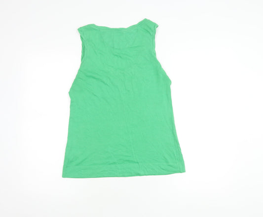 Fat Face Women's Green Tank, Size 12, Scoop Neck