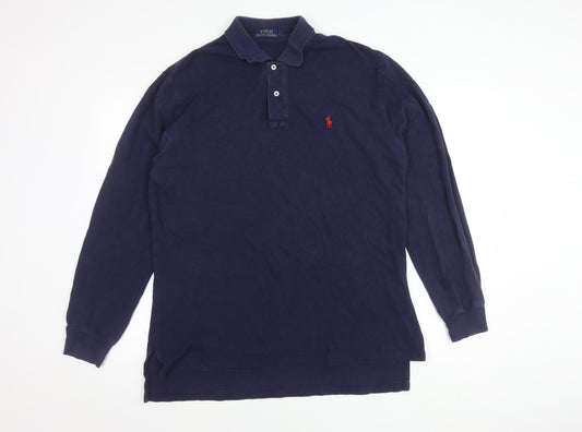 Ralph Lauren Men's Blue Long Sleeve Polo Shirt L