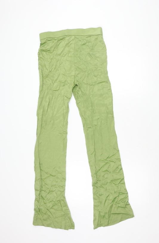 Zara Women's Green Straight Trousers, Size S, Casual