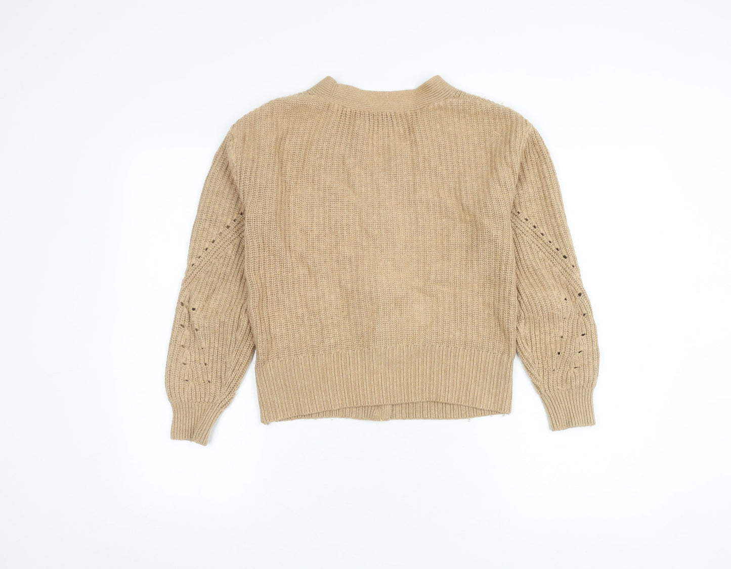 Marks and Spencer Ladies Beige V-Neck Cardigan XS