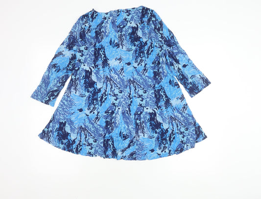 Patra Women's Blue 3/4 Sleeve V-Neck Tunic Large