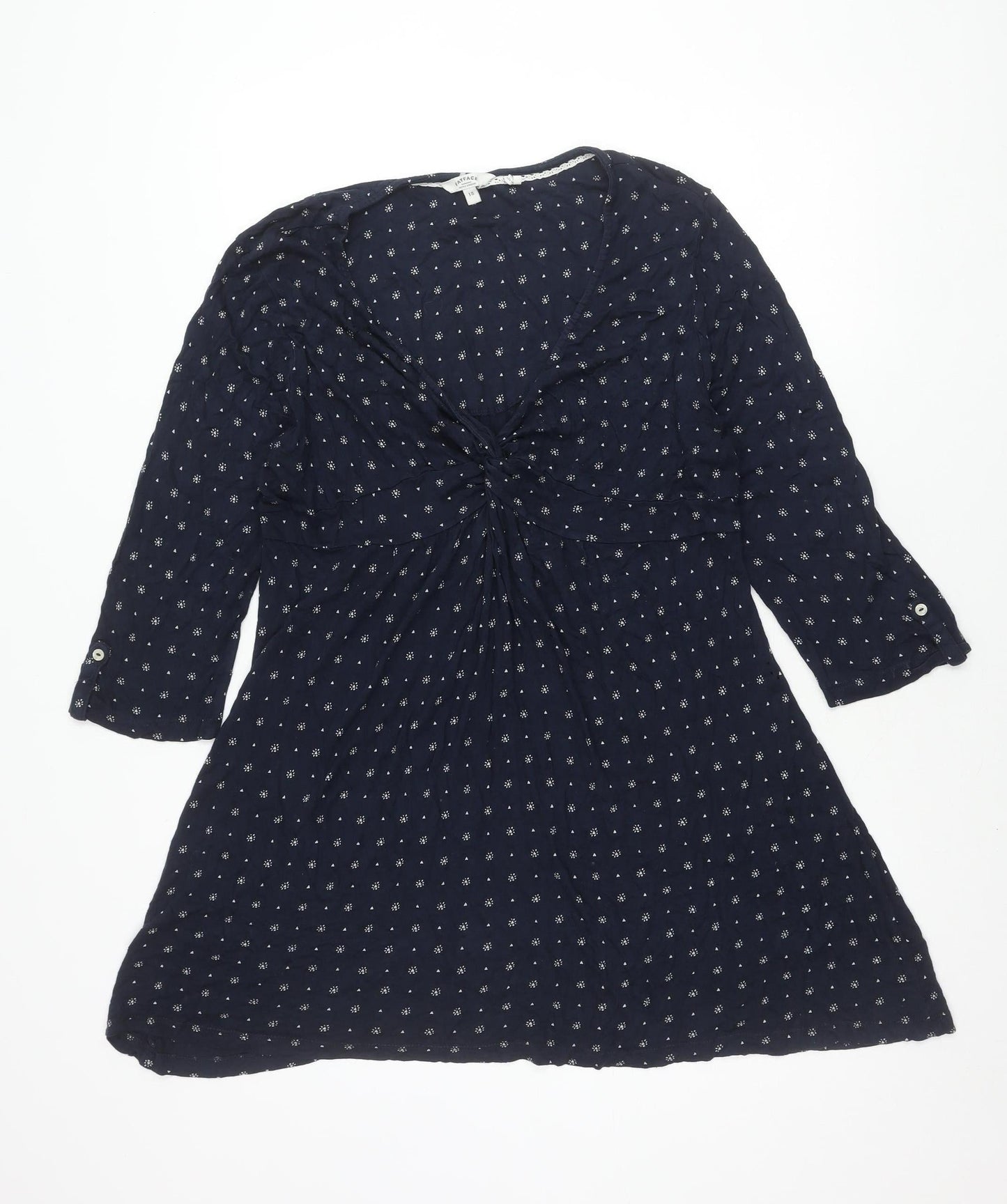 Fat Face Women's Blue Long Sleeve Dress - Size 18