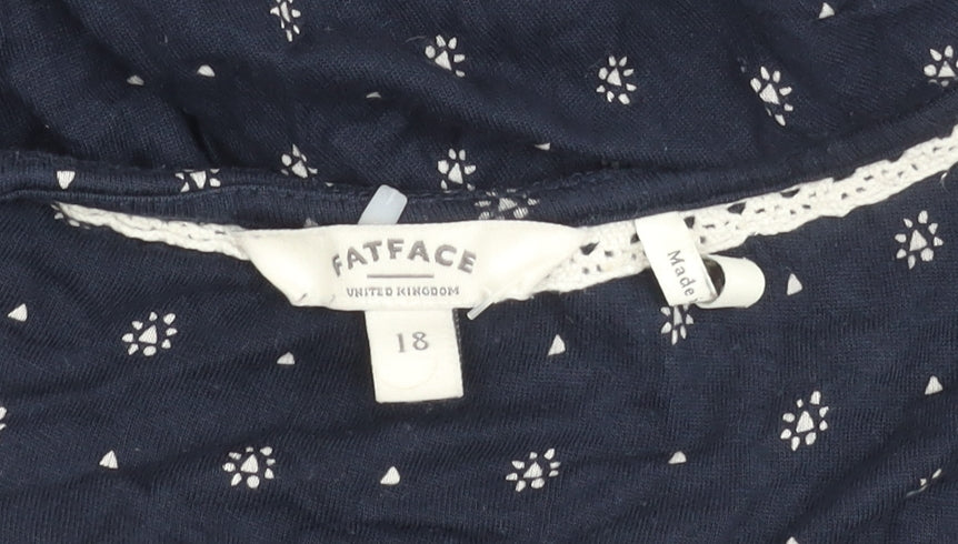 Fat Face Women's Blue Long Sleeve Dress - Size 18