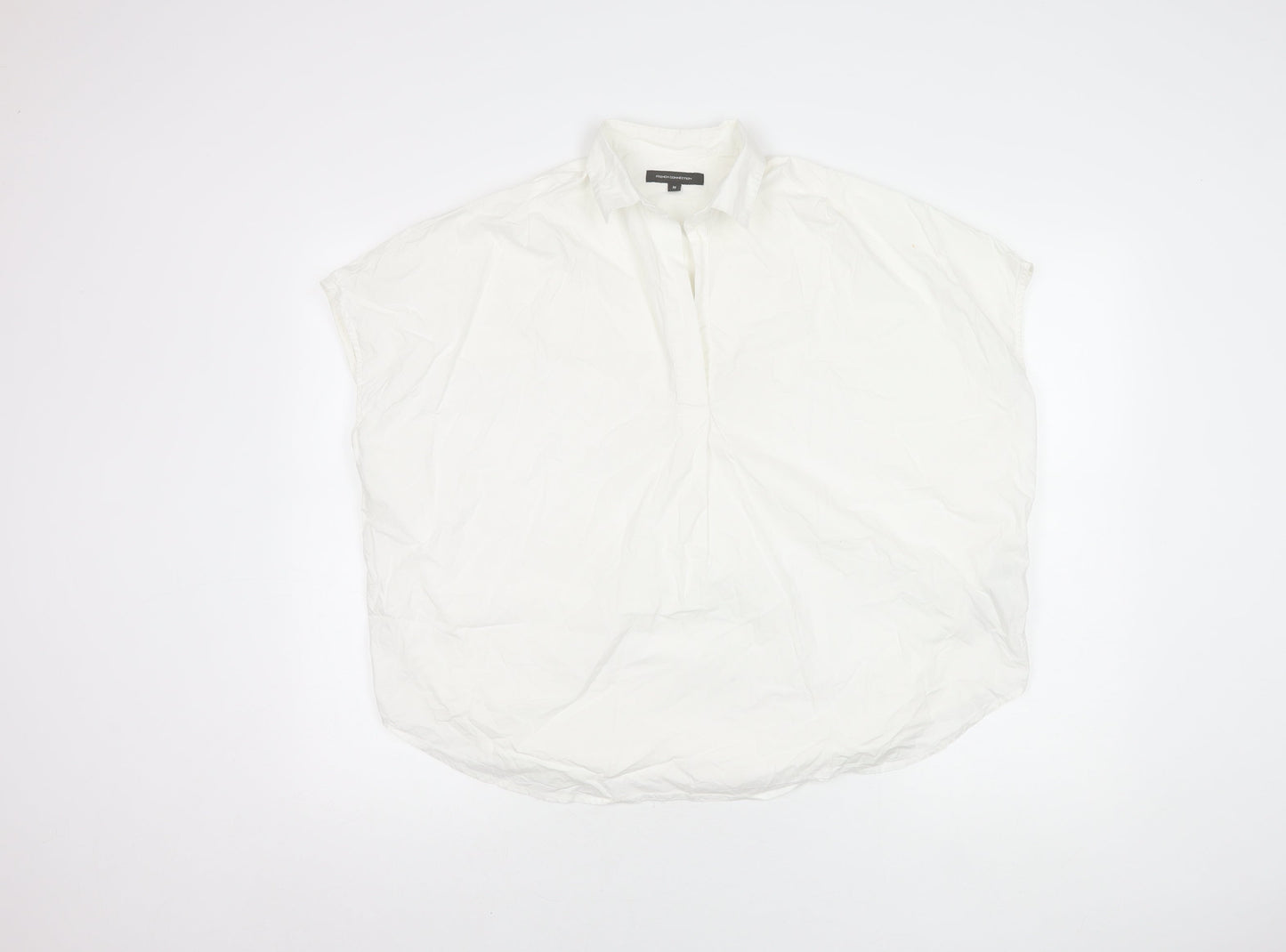 French Connection Women's White Sleeveless Collared Shirt
