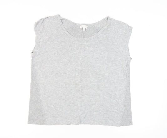 The White Company Women's Grey Crew Neck T-Shirt Size 14