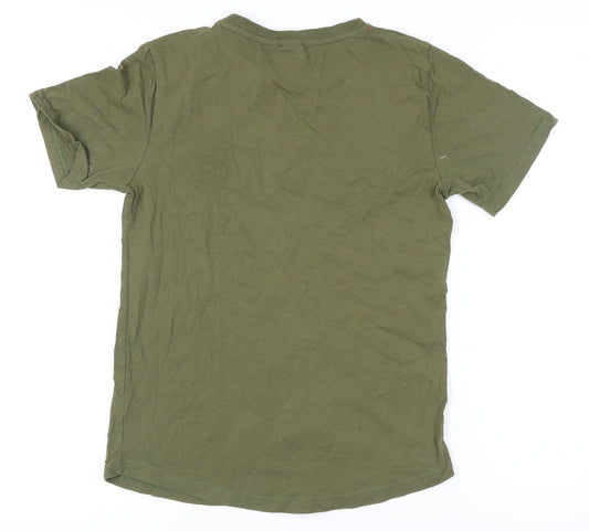 DFND Boys' Green T-Shirt, Size 13-14, Logo Accent