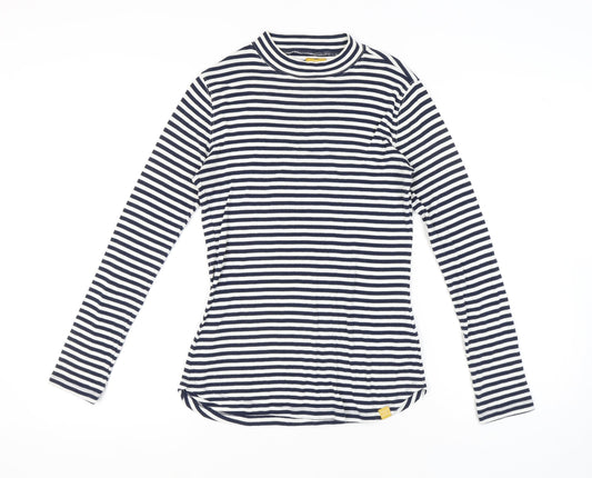 Joules Women's Blue Striped Classic T-Shirt, Size 14