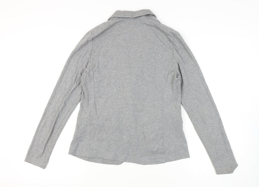 Uniqlo Women's Grey Blazer, Size S, Single-Breasted