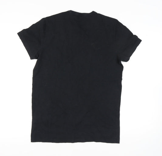 Hollister Men's Black Logo T-Shirt L - Comfy Crew Neck