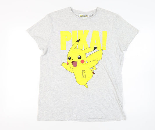 Pokémon Men’s Grey Pikachu Anime T-Shirt L