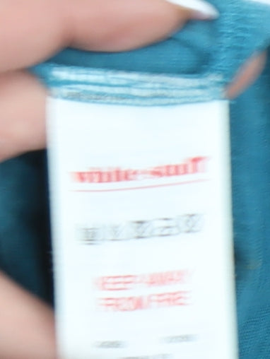 White Stuff Women's Blue Button-Up Henley Top Size 12