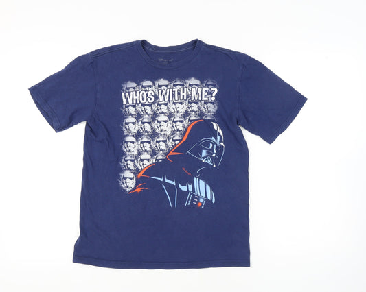 Disney Store Boys Blue Star Wars Graphic T-Shirt - Size 14