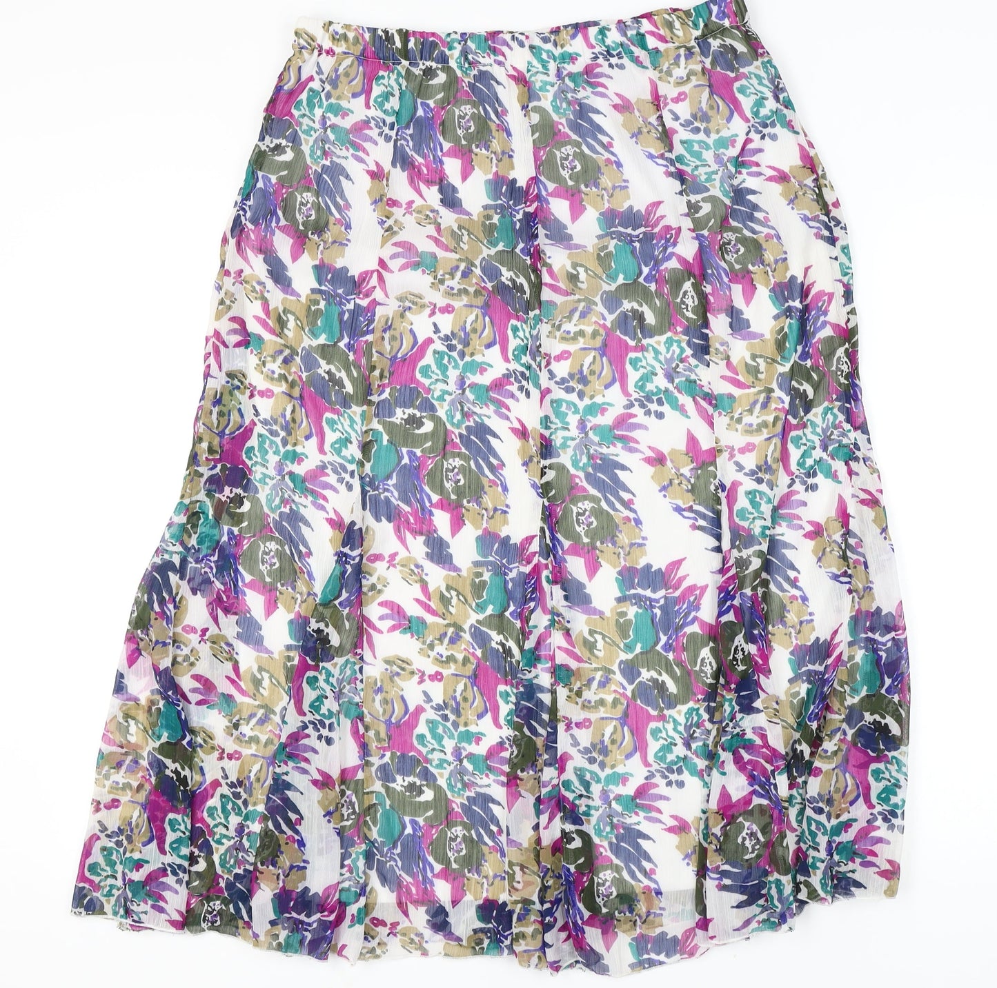 Damart Women's Multicoloured Floral Midi Skirt Size 18 Polyester