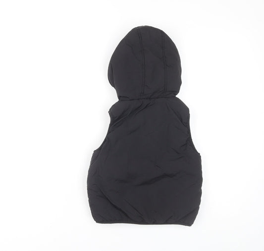 Outerwear Boys Black Sleeveless Hooded Jacket 4 Years