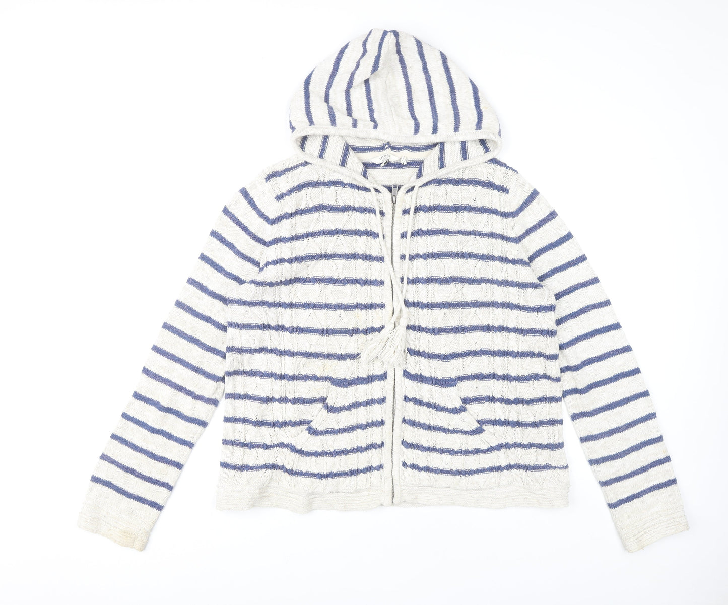 FatFace Women's Ivory Striped Cardigan Size 18