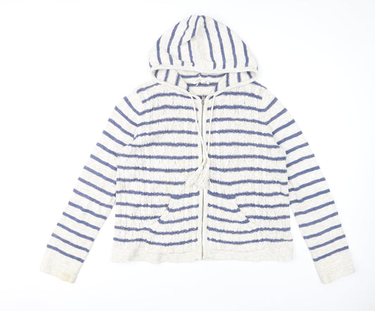 FatFace Women's Ivory Striped Cardigan Size 18