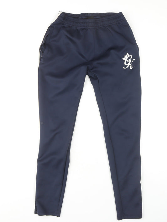 Gym King Boys Blue Jogger Trousers S Elastic Waist Casual