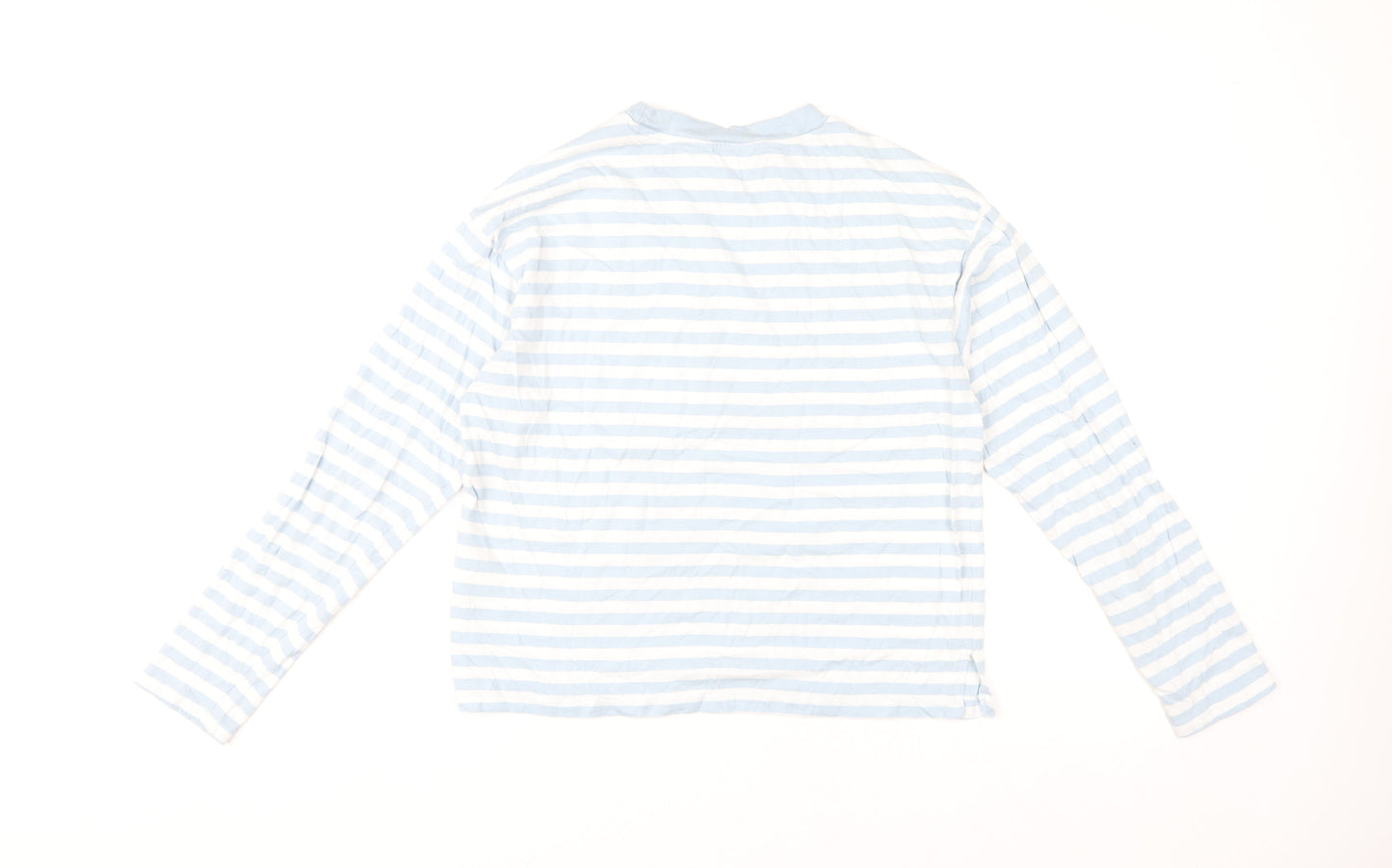 Monki Women's Blue Striped Top, 2XS, Long Sleeve