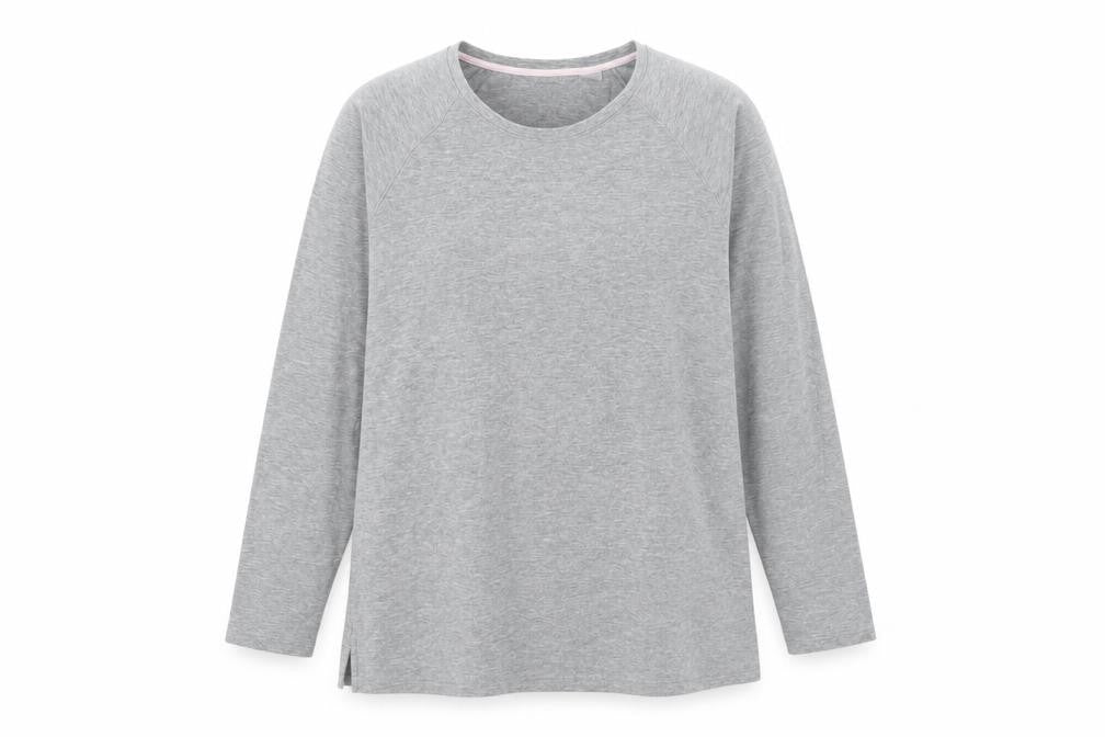 Womens UK Size XL Lands' End Grey Polyester Blend T-Shirt
