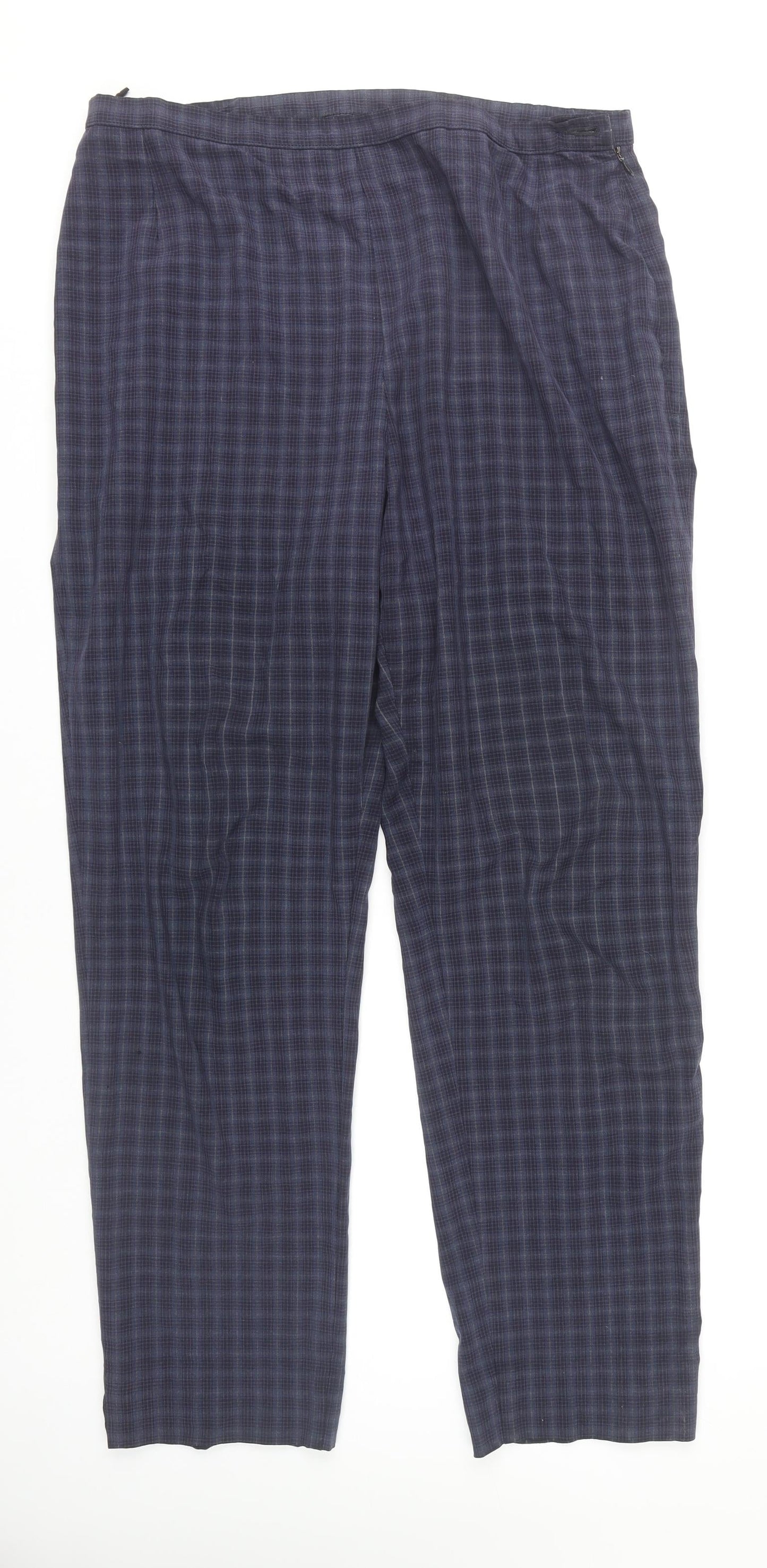 Marks & Spencer Women's Multicoloured Check Trousers UK 18