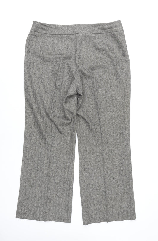 Marks and Spencer Women’s Grey Herringbone Trousers Size 14