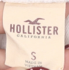 Hollister Men's White & Blue Graphic Print T-Shirt - S