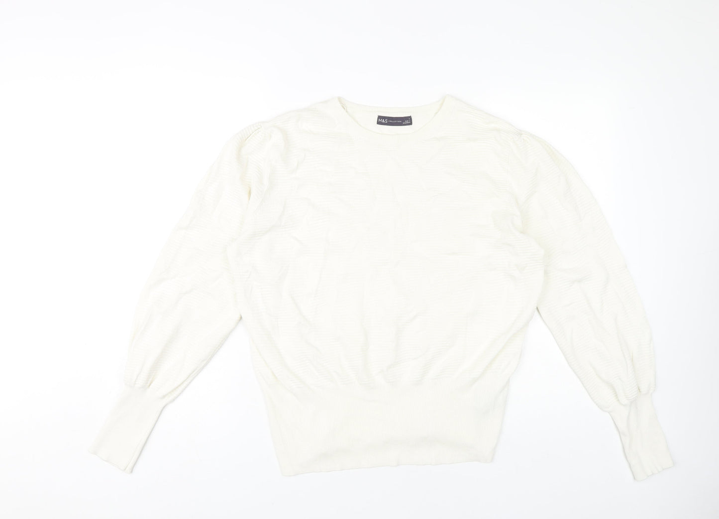Marks and Spencer Women's Ivory Crew Neck Jumper L
