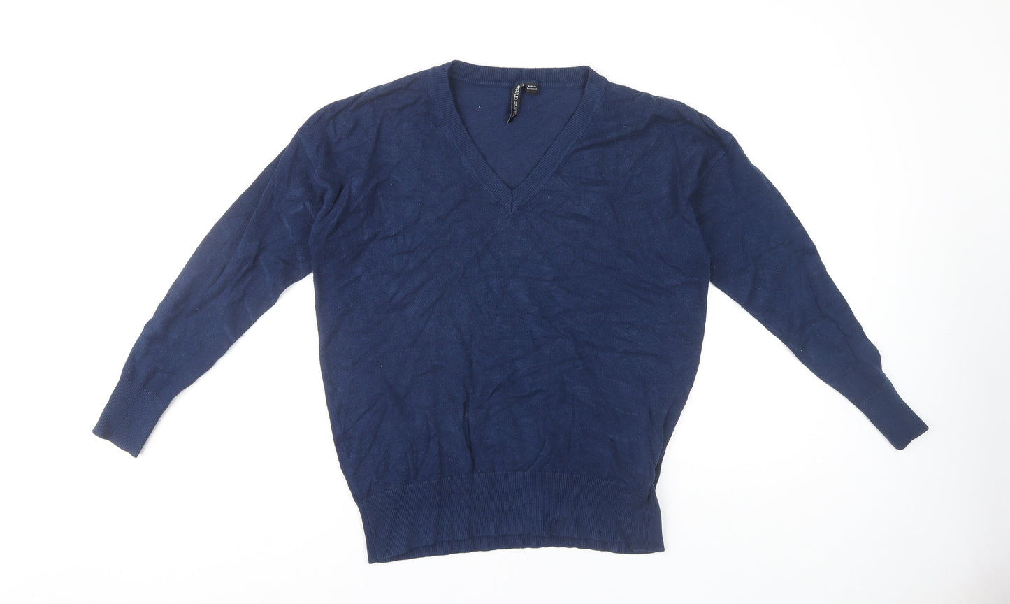 Capsule Women's Blue V-Neck Pullover Jumper Size 12/14