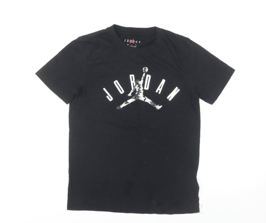 Jordan Boys Black T-Shirt, Size 10-12, Iconic Logo, Casual Wear