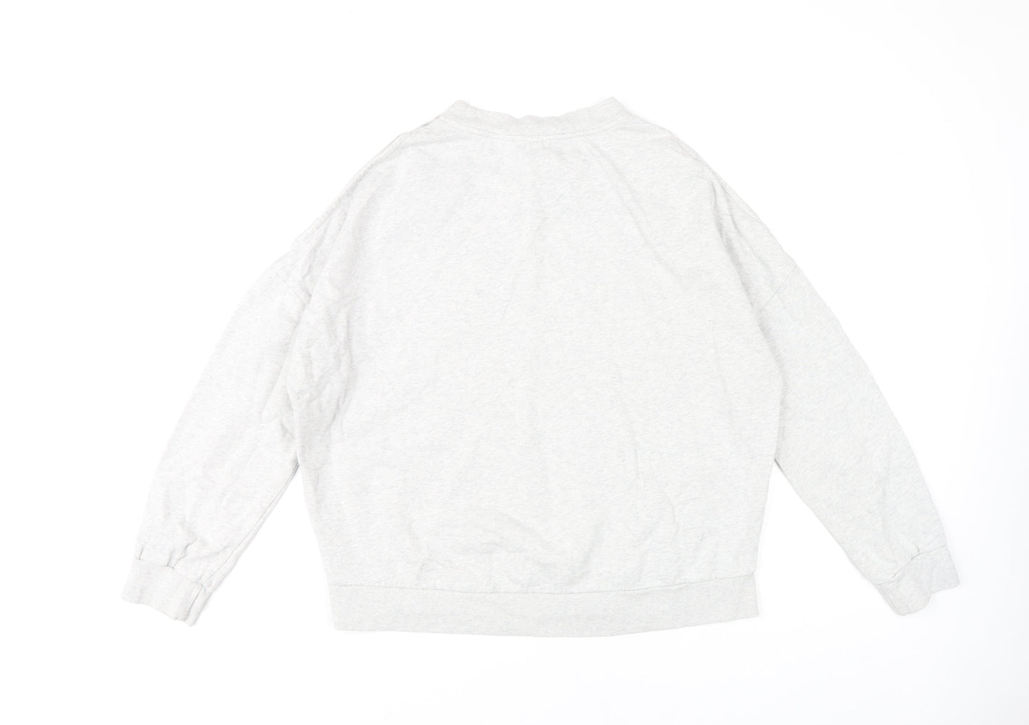 AllSaints Women's Grey Graphic Print Pullover Sweatshirt S