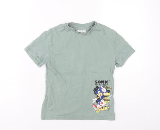 SEGA Boys Green Sonic T-Shirt, 5-6 Years, Graphic Print