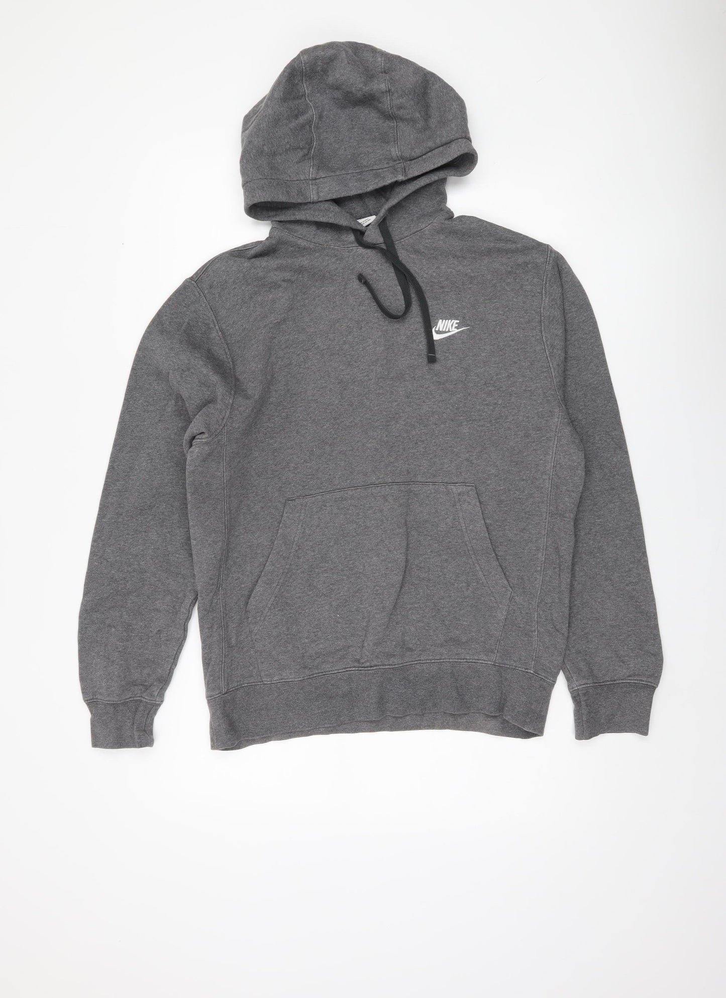 Nike Men's Grey S Pullover Hoodie with Logo Accent