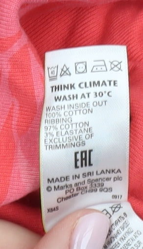 Marks and Spencer Women's Pink Floral Long Sleeve Top