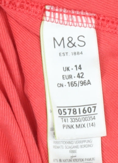 Marks and Spencer Women's Pink Floral Long Sleeve Top