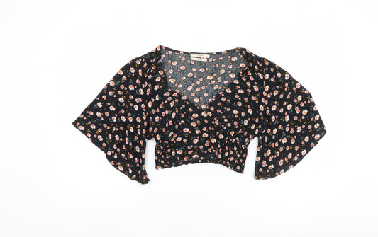 Pull & Bear Women's Floral Cropped Blouse, Size S