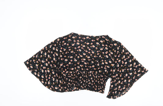 Pull & Bear Women's Floral Cropped Blouse, Size S