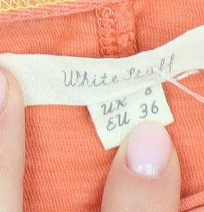 White Stuff Women's Orange Basic T-Shirt Size 6