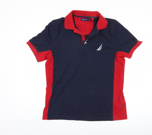 Nautica Men's Polo Shirt Red M Short Sleeve