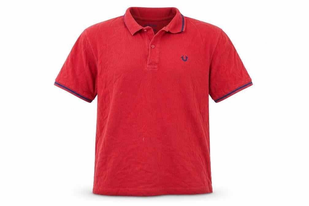 True Religion Red Men's Polo Shirt, Size L, Collared