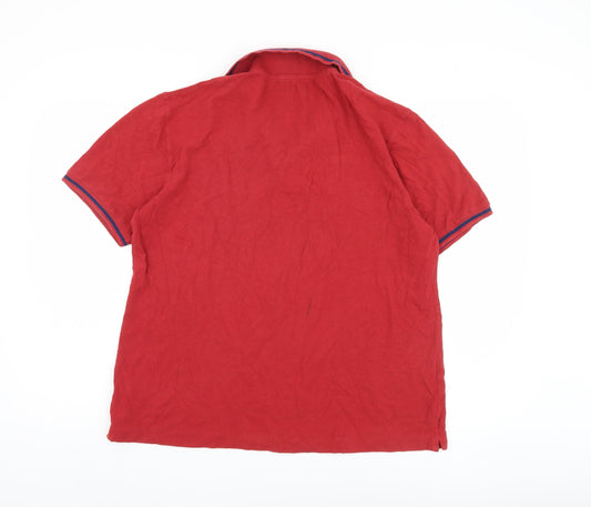 True Religion Red Men's Polo Shirt, Size L, Collared