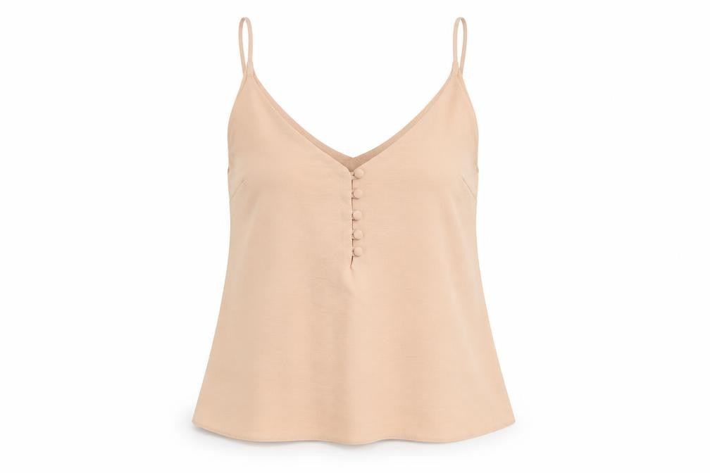 Front view of New Look Beige Petite Camisole Blouse, size 10, Casual