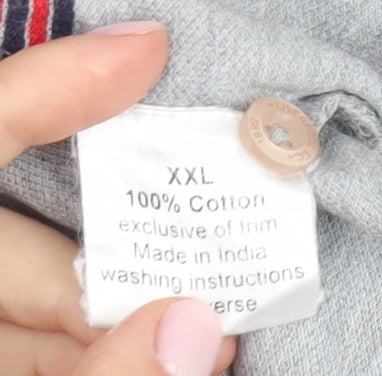 Liverpool FC Men's Grey Striped Polo XXL