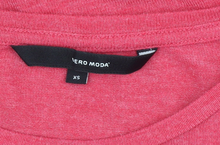 Womens UK Size XS VERO MODA Red Polyester Blend Blouse