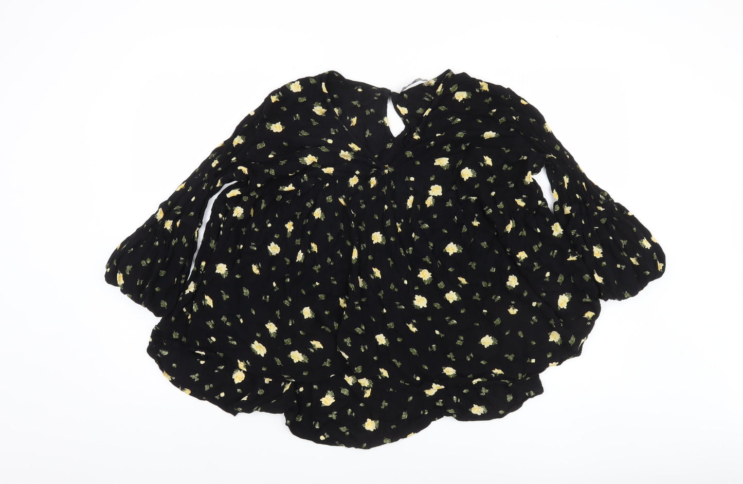 Very Women's Black Floral Tunic Blouse, Size 20