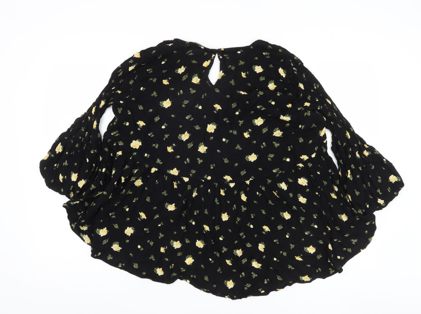 Very Women's Black Floral Tunic Blouse, Size 20