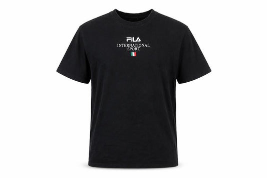 Front view of Fila Men's Black Sport T-Shirt S Short Sleeve