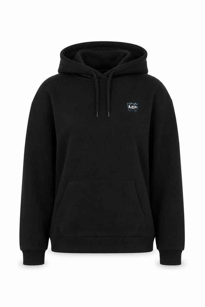 Myprotein Womens Black Pullover Hoodie - Logo & Graphic Size S,